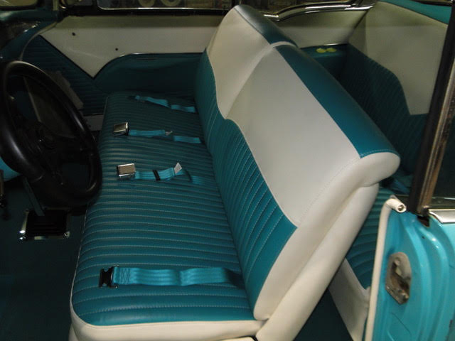 car blue front seat